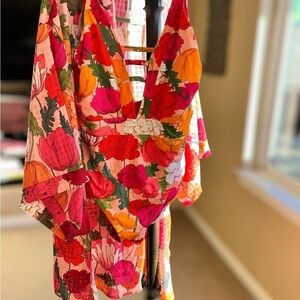 Trina Turk Sunny Bloom Floral Kimono Cover-Up and One Piece Swim Suit Set